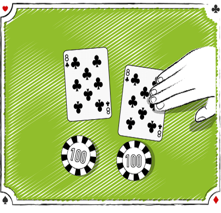 Blackjack pair of 8 split